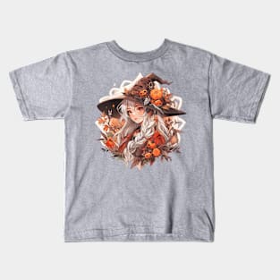 Cute Autumn Witch Kids T-Shirt